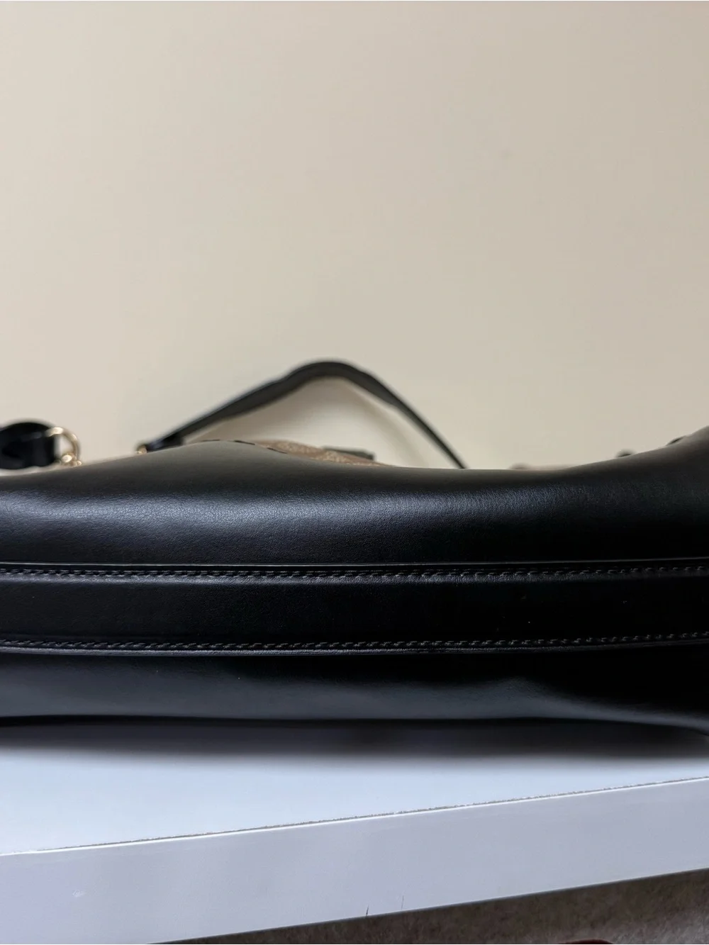 Coach Chelsea Champlain Amber Hobo Shoulder Bag Signature C & Black Leather Trim